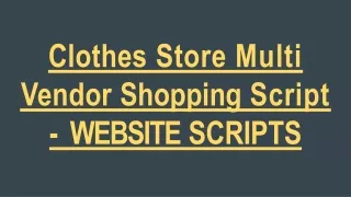 clothes store multi vendor shopping script