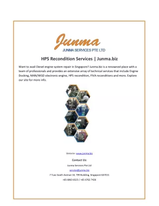 HPS Recondition Services | Junma.biz