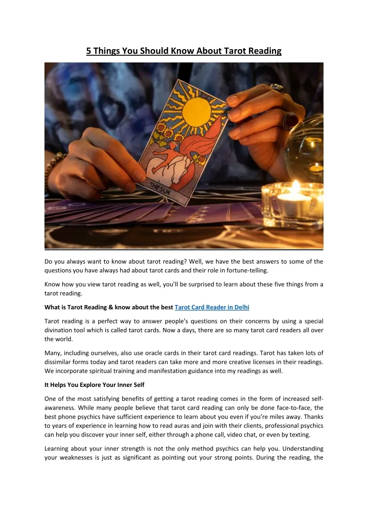 5 things you should know about tarot reading