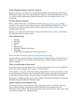 8 add on business stationery items for corporates