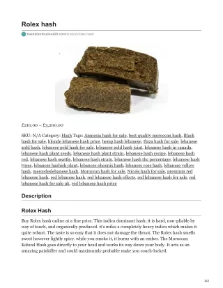 rolex hash