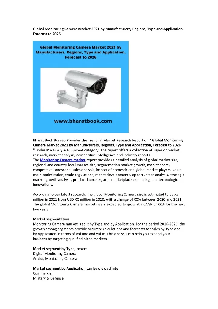 global monitoring camera market 2021