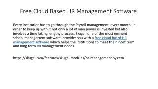 free cloud based hr management software