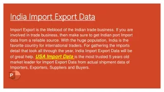 india import export data