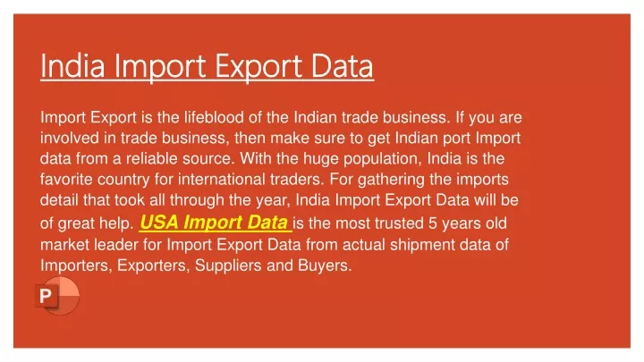 india import export data