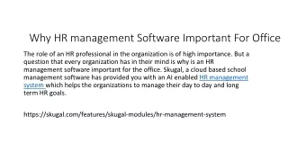 why hr management software important for office