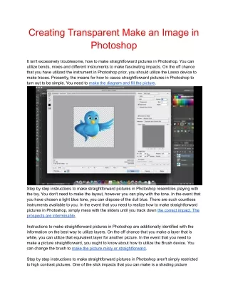 Creating Transparent Make an Image in Photoshop