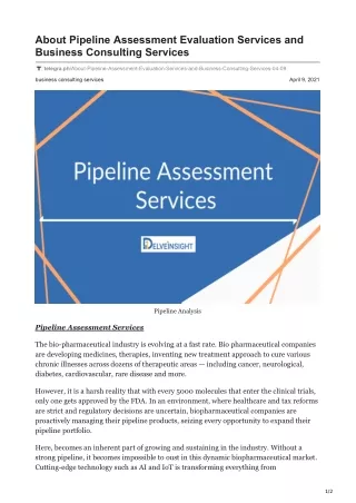 about pipeline assessment evaluation services
