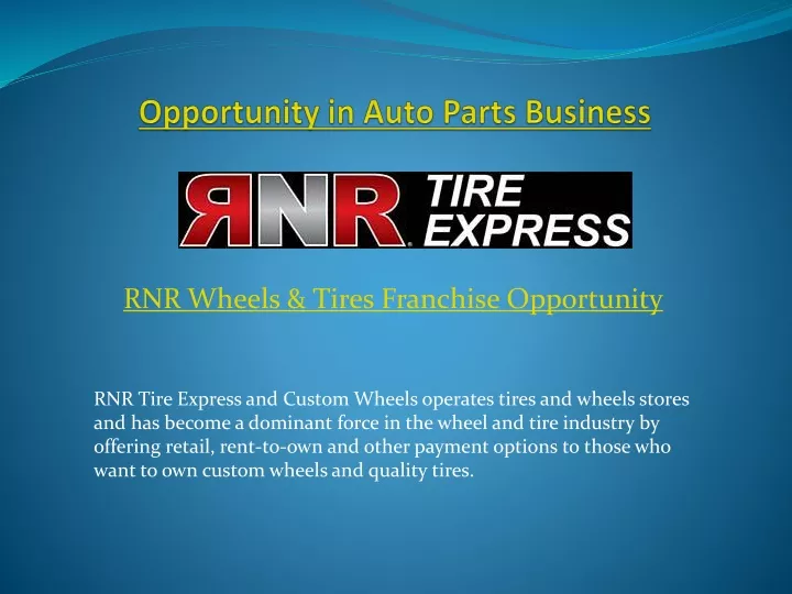 opportunity in auto parts business