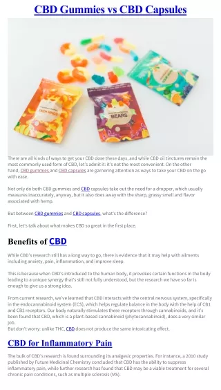 cbd gummies vs cbd capsules