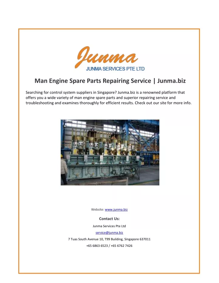 man engine spare parts repairing service junma biz
