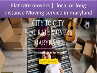 Local Distance Moving service in maryland
