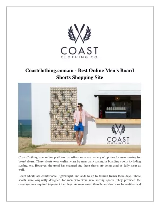 Coastclothing.com.au - Best Online Men's Board Shorts Shopping Site