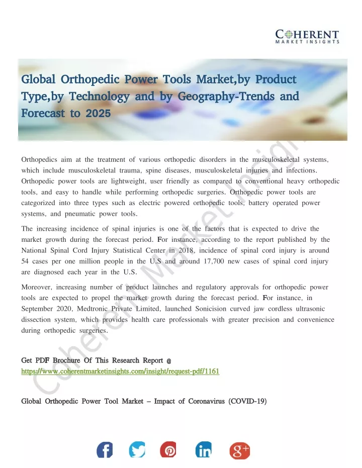 global orthopedic power tools market by product