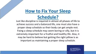 How to Fix Your Sleep Schedule?