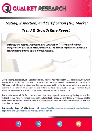 testing inspection and certification tic market