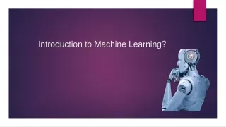 introduction to machine learning