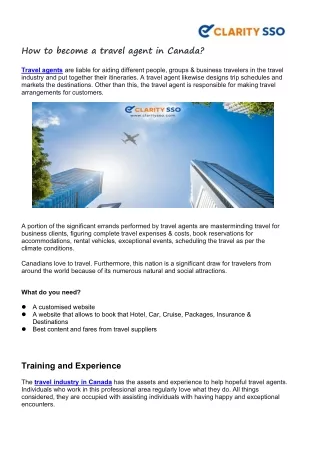 how to become a travel agent in canada