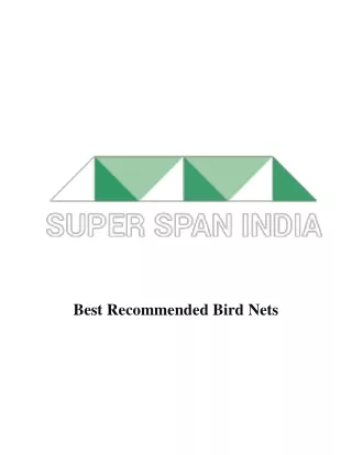 best recommended bird nets