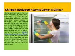 Whirlpool Refrigerator Service Center in Dahisar