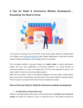 9 tips for retail ecommerce website development