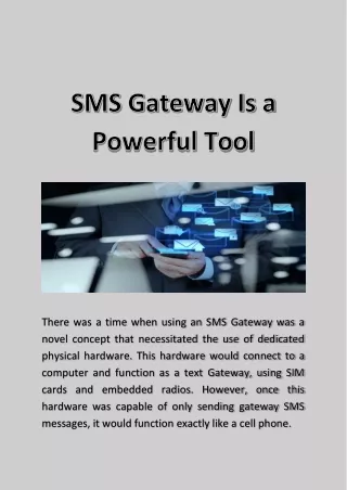 SMS Gateway Is a Powerful Tool