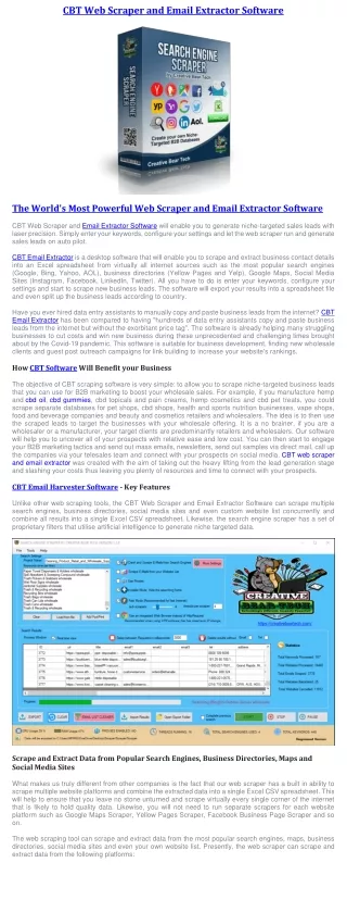 cbt web scraper and email extractor software