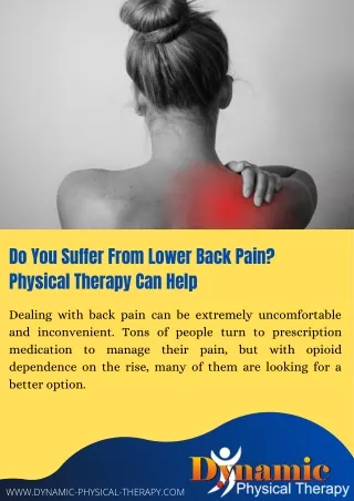 Do You Suffer From Lower Back Pain? Physical Therapy Can Help