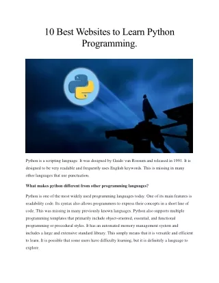 10 best websites to learn python programming
