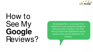 How to see my google reviews