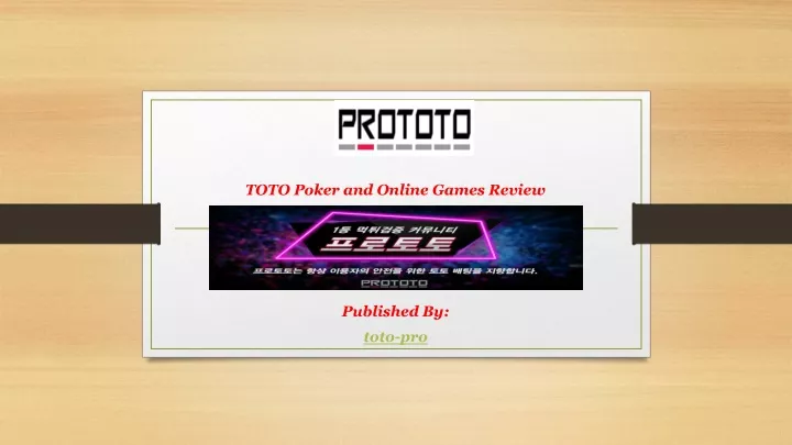 prototo toto poker and online games review