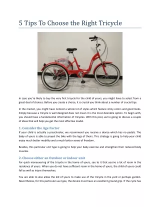 Tricycle | Tricycle For Adults | Kids Trike