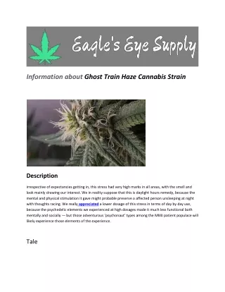 Information about Ghost Train Haze Cannabis Strain