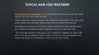 Topical Hair Loss Treatment