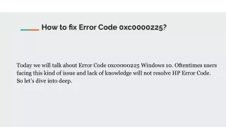 Error Code 0xc0000225