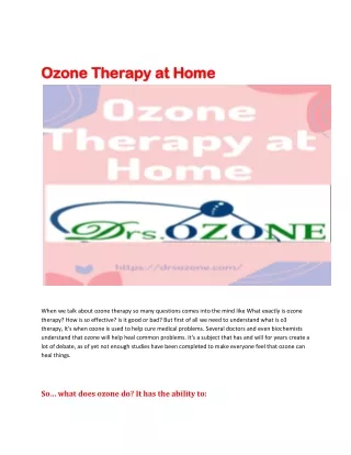 ozone therapy at home ozone therapy at home