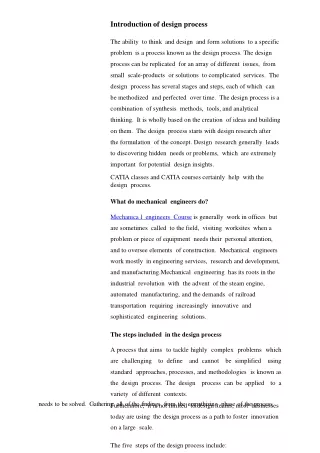 Mechanical engineering  Design :An iterative process