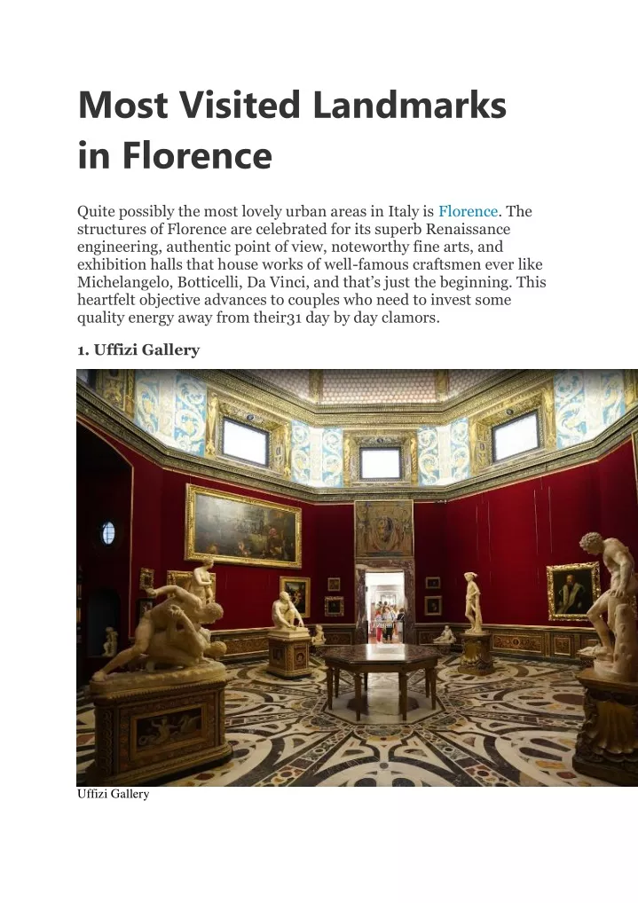 most visited landmarks in florence