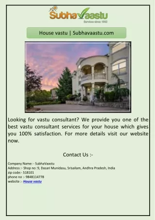 house vastu subhavaastu com