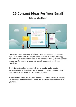 25 Content Ideas For Your Email Newsletter