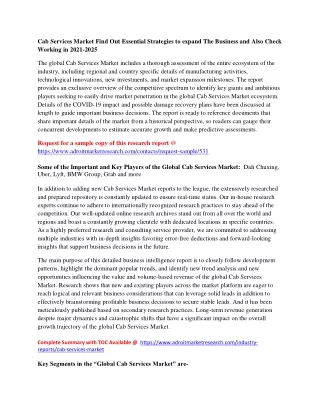 cab services market find out essential strategies