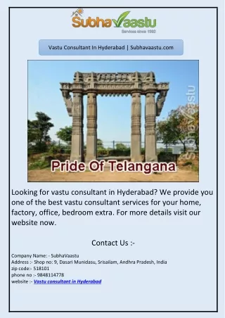 vastu consultant in hyderabad subhavaastu com