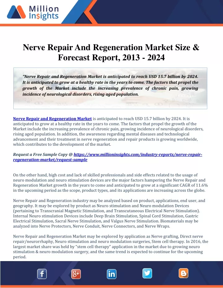 nerve repair and regeneration market size