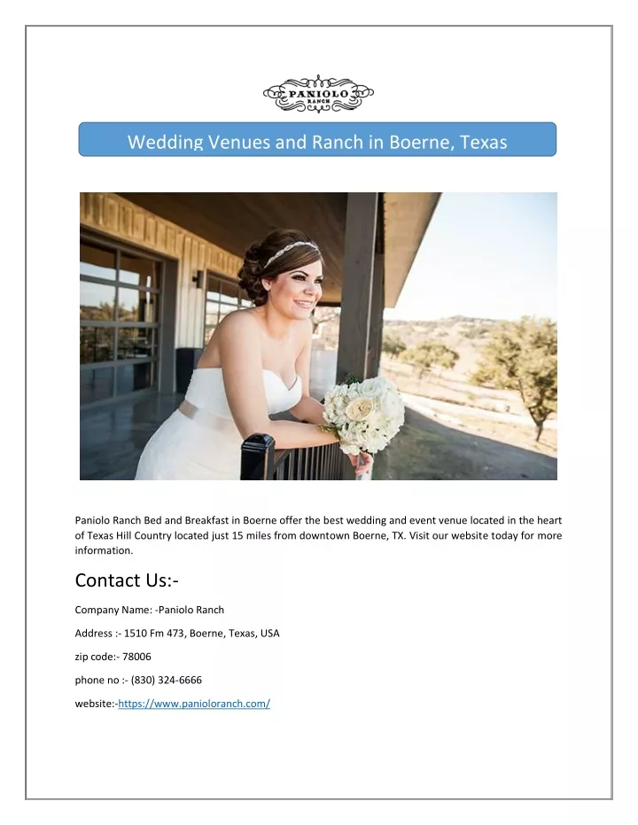 wedding venues and ranch in boerne texas