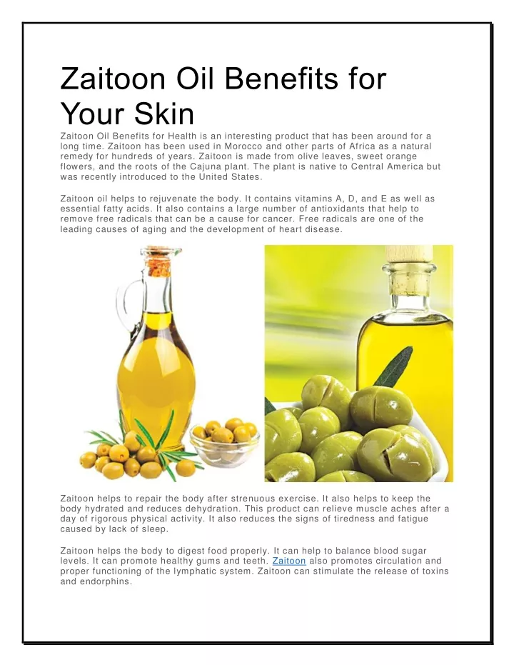 zaitoon oil benefits for your skin zaitoon