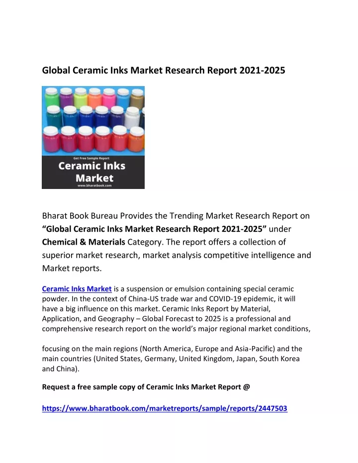 global ceramic inks market research report 2021