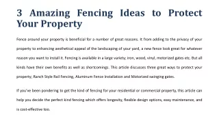 3 amazing fencing ideas to protect your property