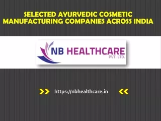 Selected Ayurvedic Third Party manufacturing - NB Healthcare