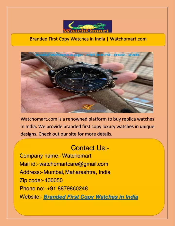 branded first copy watches in india watchomart com