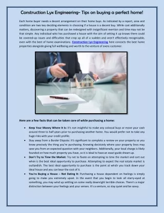 construction lyx engineering tips on buying
